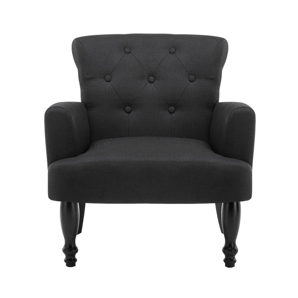 Artiss French Lorraine Chair Retro Wing - Black Artiss