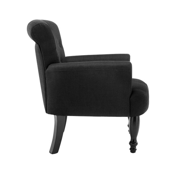 Artiss French Lorraine Chair Retro Wing - Black Artiss