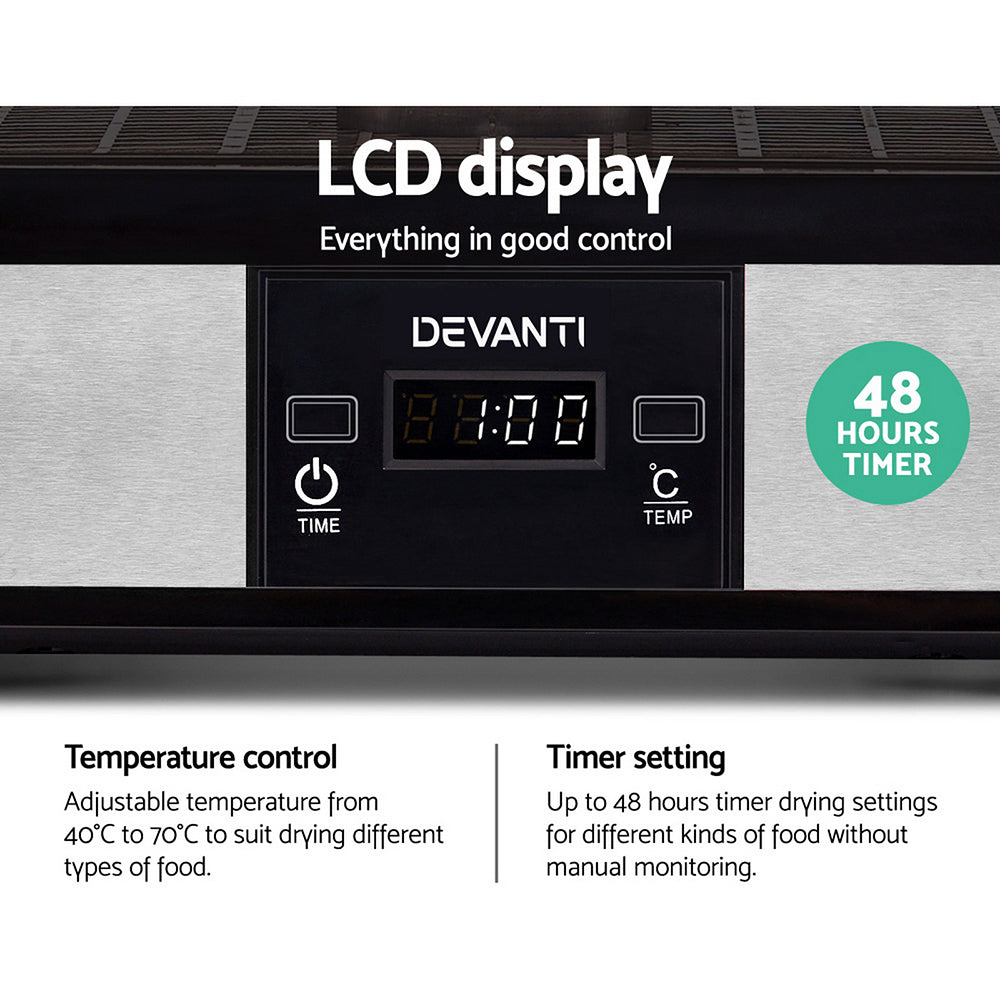 Devanti Food Dehydrator with 5 Trays - Silver freeshipping - Awezingly
