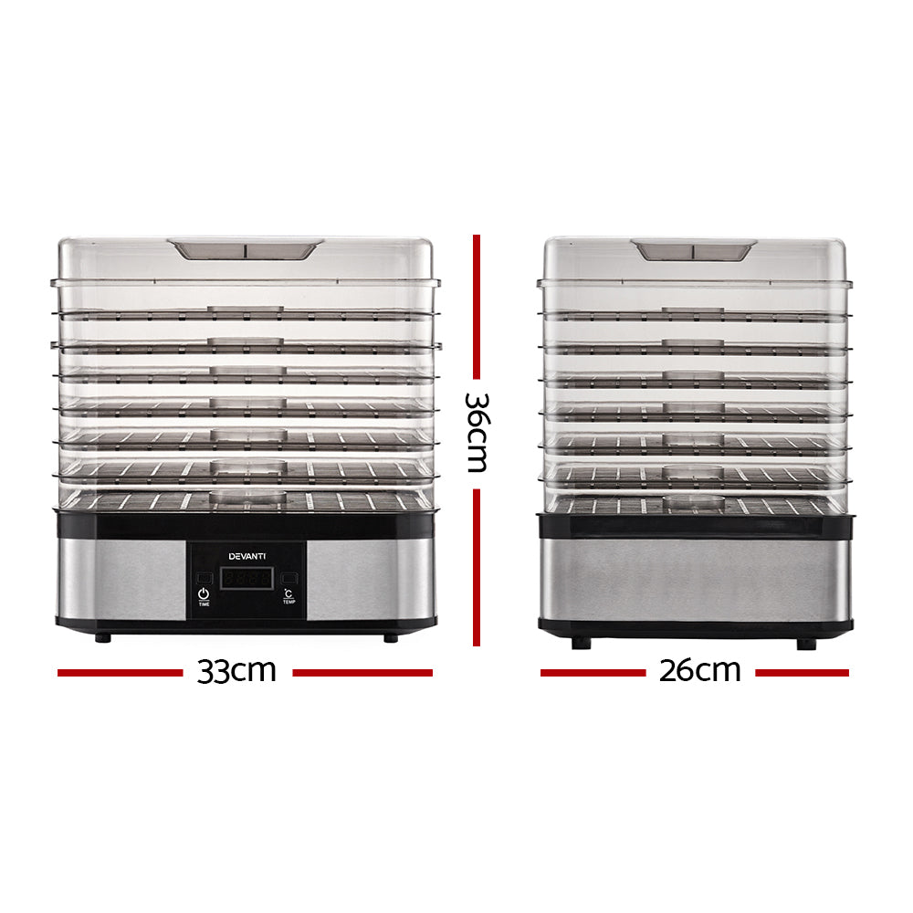 Devanti Food Dehydrator with 7 Trays - Silver freeshipping - Awezingly