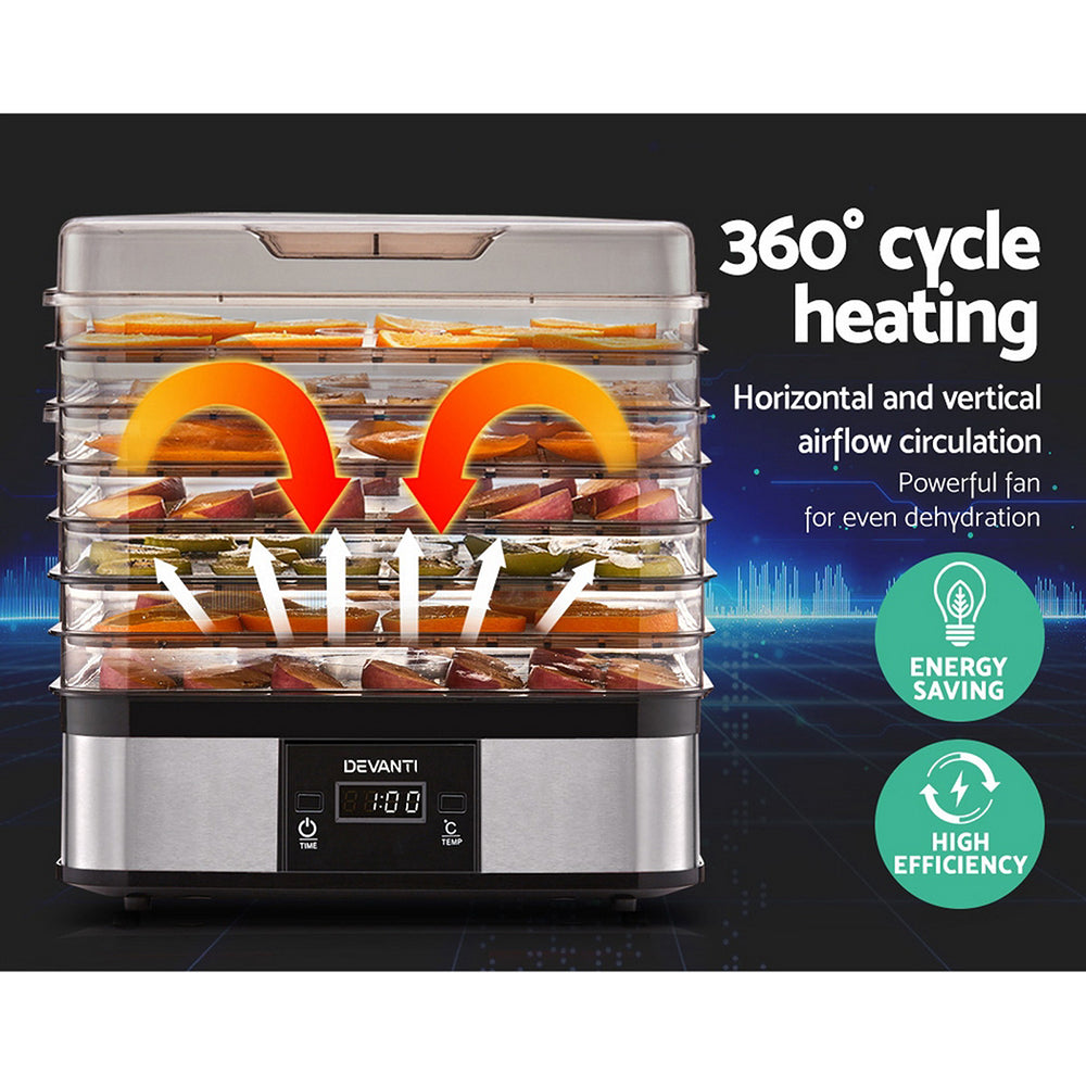 Devanti Food Dehydrator with 7 Trays - Silver freeshipping - Awezingly
