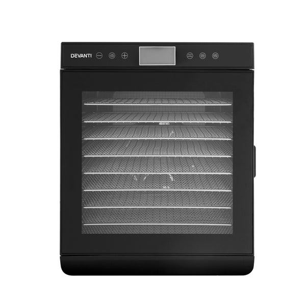 Devanti Food Dehydrators Stainless Steel Jerky Dehydrator Fruit Dryer 10 Trays freeshipping - Awezingly