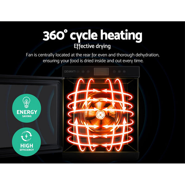 Devanti Food Dehydrators Stainless Steel Jerky Dehydrator Fruit Dryer 10 Trays freeshipping - Awezingly