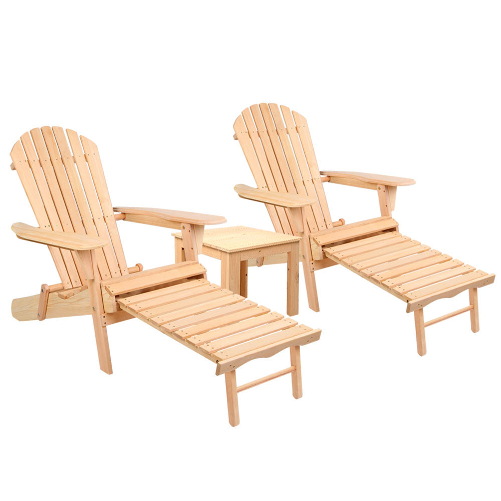 Gardeon 3 Piece Outdoor Beach Chair and Table Set Gardeon