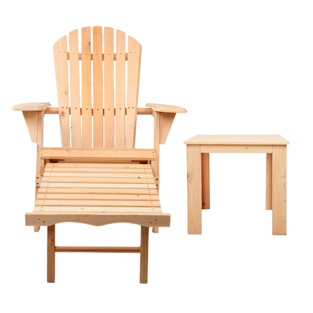 Gardeon 3 Piece Outdoor Beach Chair and Table Set Gardeon