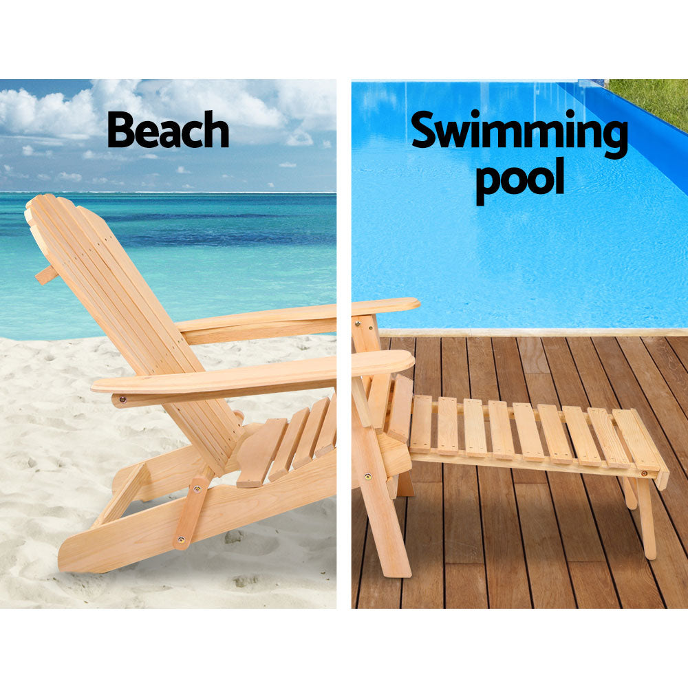 Gardeon 3 Piece Outdoor Beach Chair and Table Set Gardeon