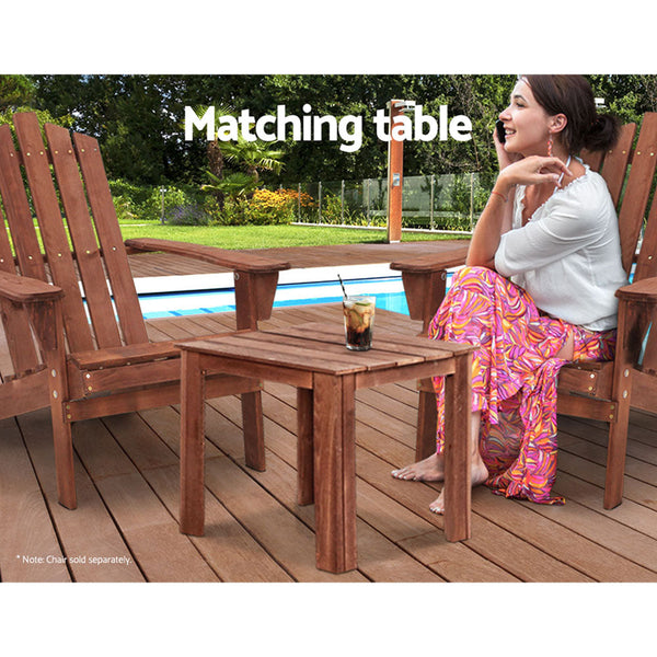 Gardeon Coffee Side Table Wooden Desk Outdoor Furniture Camping Garden Brown Gardeon