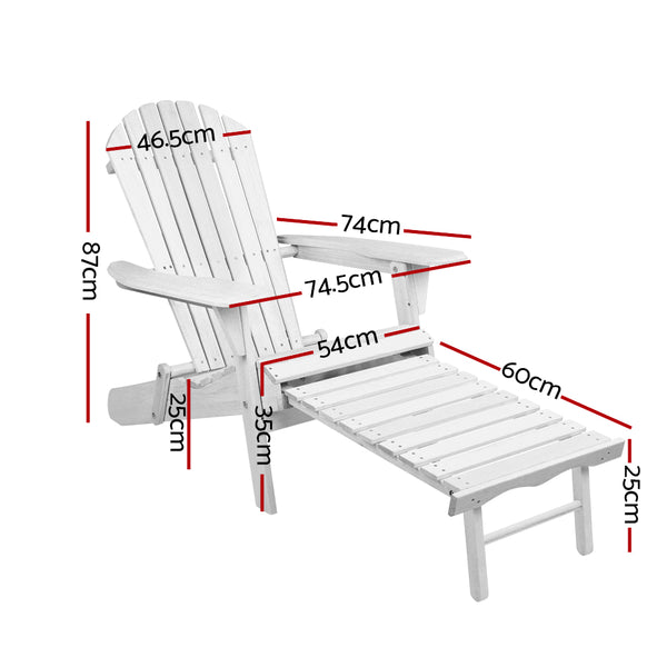 Gardeon Set of 2 Outdoor Sun Lounge Chairs Patio Furniture Lounger Beach Chair Adirondack freeshipping - Awezingly