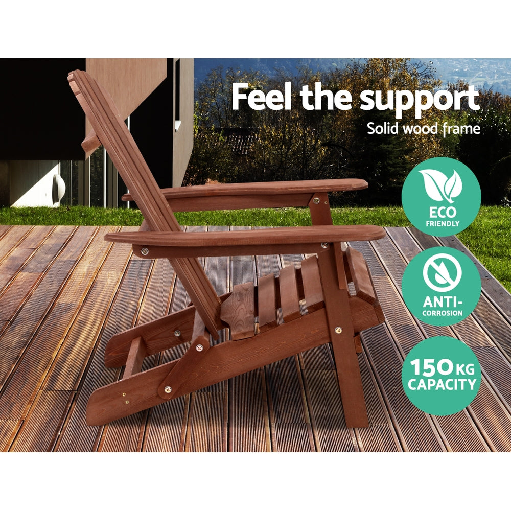 Gardeon Outdoor Folding Beach Camping Chairs Table Set Wooden Adirondack Lounge freeshipping - Awezingly