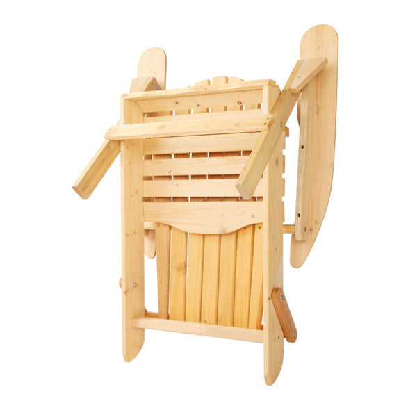 Gardeon 3 Piece Wooden Outdoor Beach Chair and Table Set Gardeon