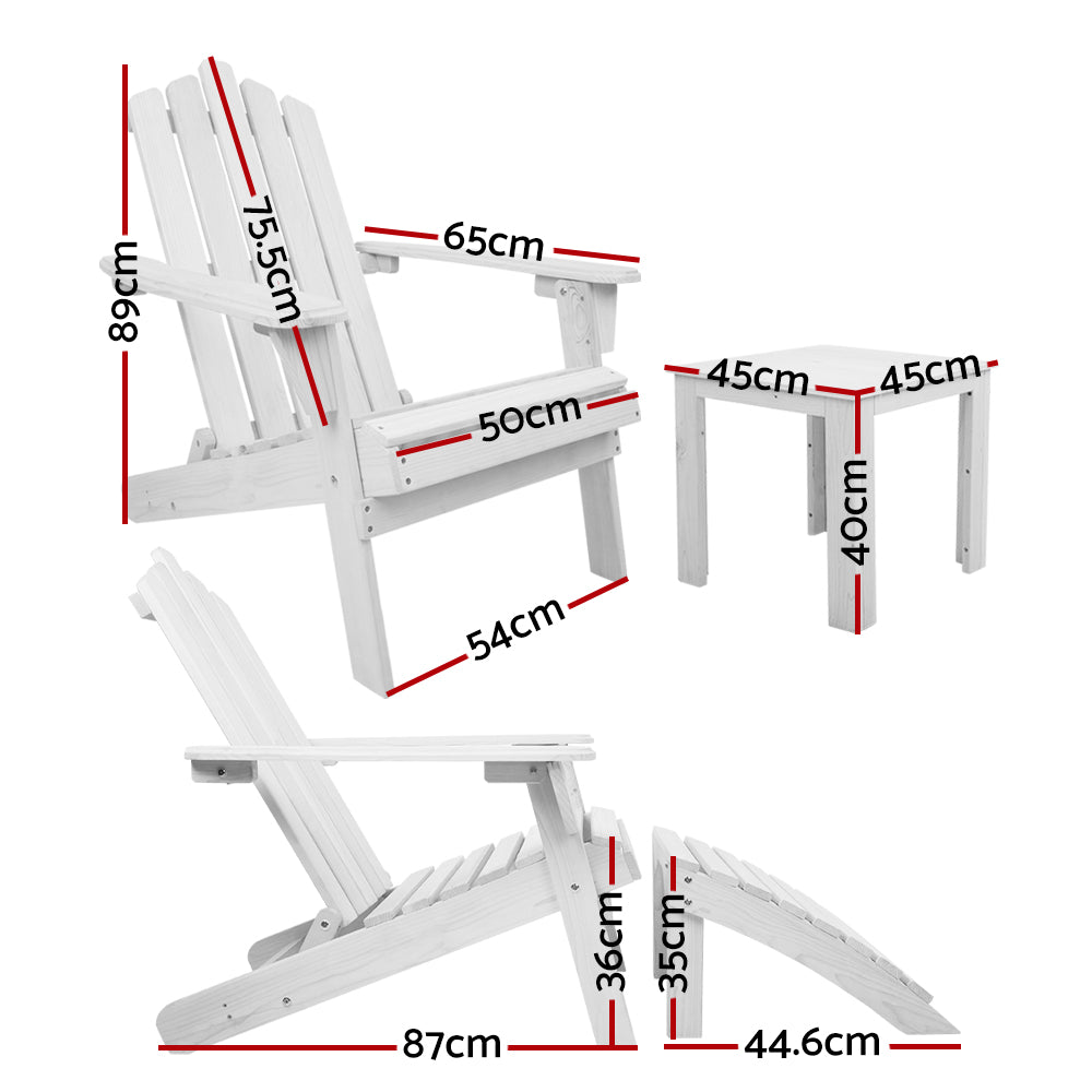 Gardeon Outdoor Sun Lounge Beach Chairs Table  Patio - White freeshipping - Awezingly