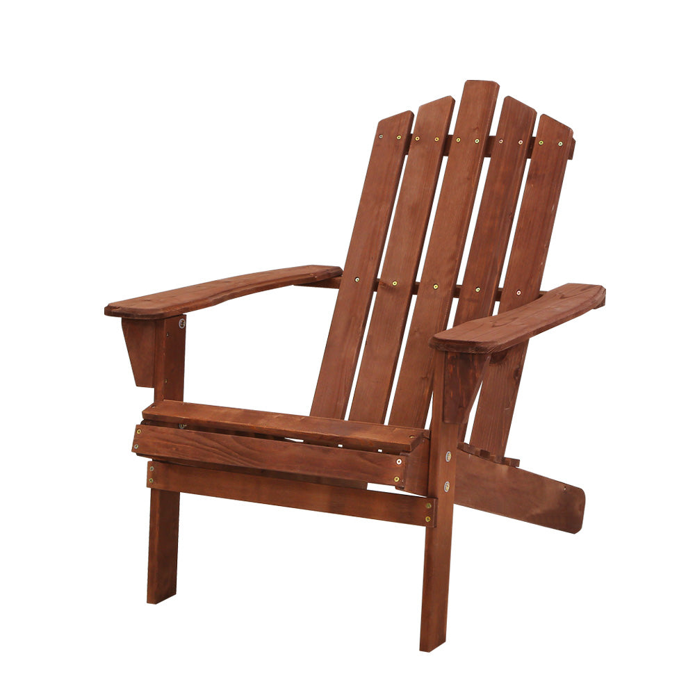 Gardeon Outdoor Sun Lounge Beach Chairs Table Setting Wooden Adirondack Patio Brown Chair freeshipping - Awezingly