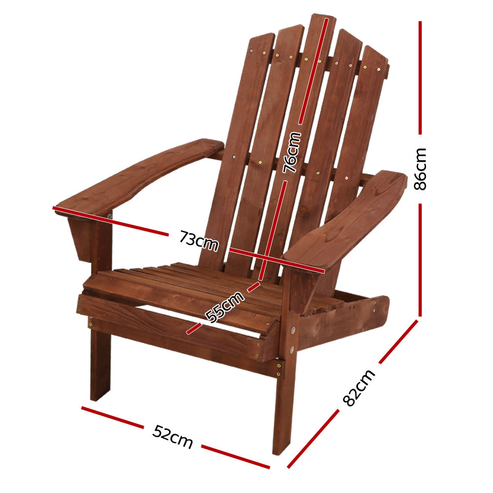 Gardeon Outdoor Sun Lounge Beach Chairs Table Setting Wooden Adirondack Patio Brown Chair freeshipping - Awezingly
