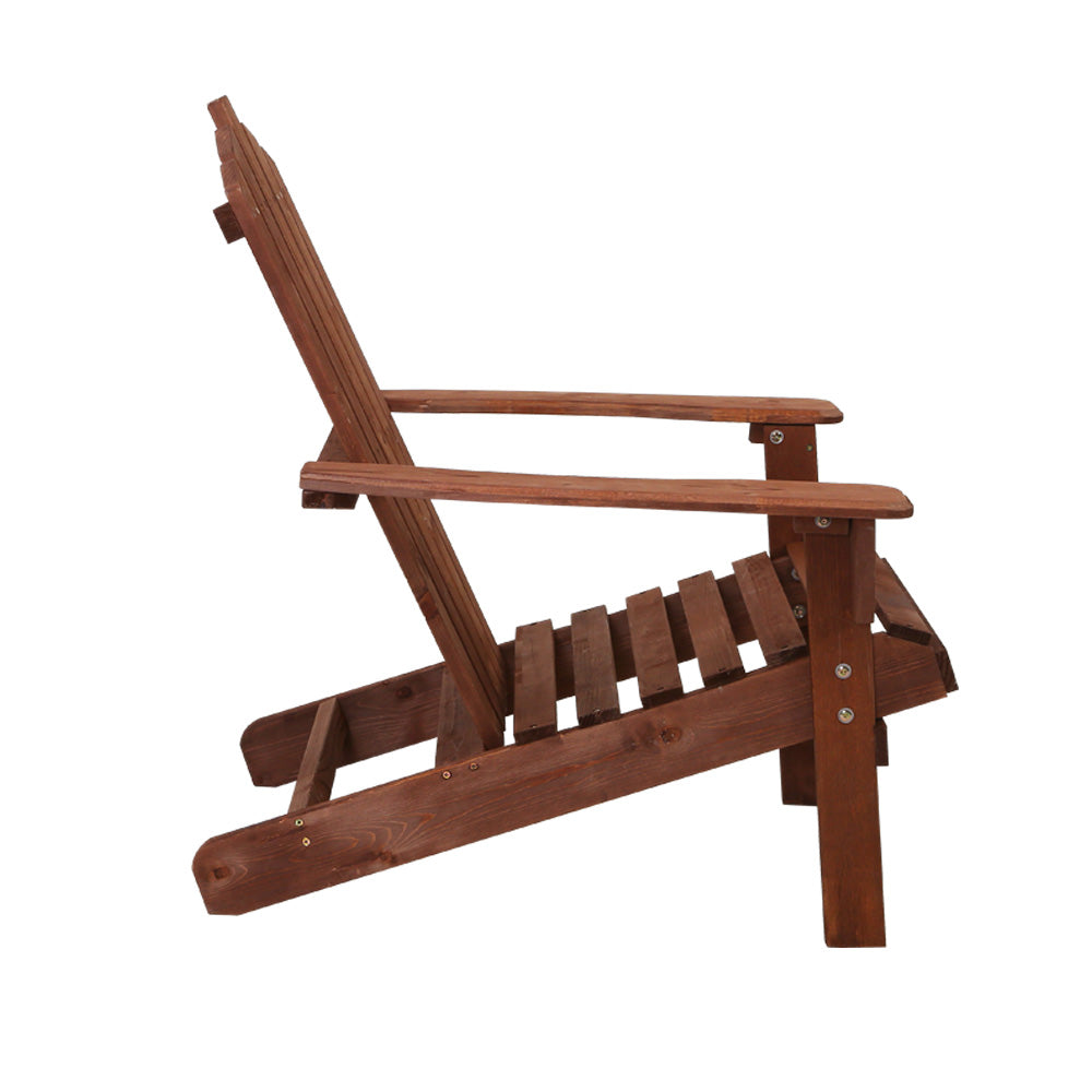 Gardeon Outdoor Sun Lounge Beach Chairs Table Setting Wooden Adirondack Patio Brown Chair freeshipping - Awezingly