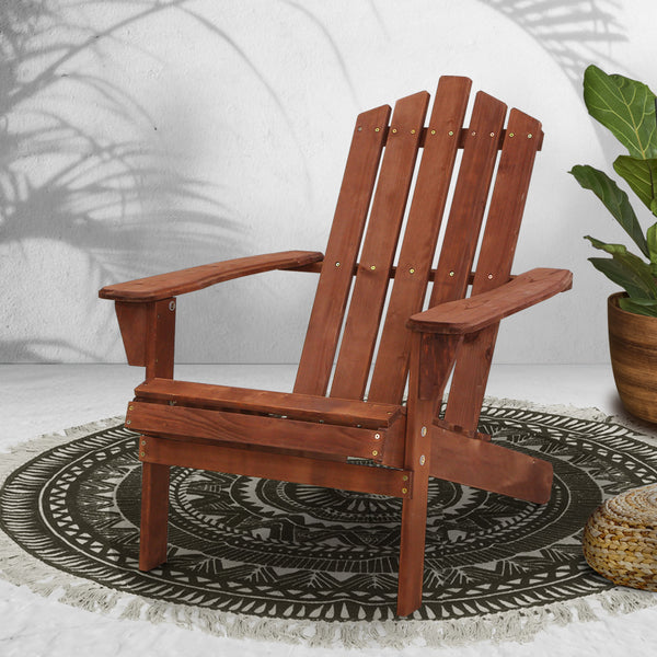 Gardeon Outdoor Sun Lounge Beach Chairs Table Setting Wooden Adirondack Patio Brown Chair freeshipping - Awezingly