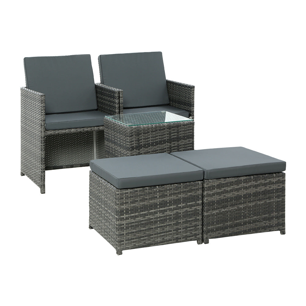 Gardeon Recliner Chairs Sun Lounge Wicker Lounger Outdoor Furniture Patio Sofa Gardeon