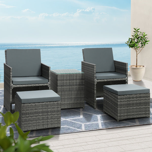 Gardeon Recliner Chairs Sun Lounge Wicker Lounger Outdoor Furniture Patio Sofa Gardeon