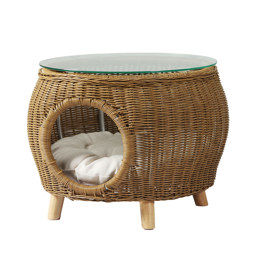 Gardeon Side Table Coffee Pet Bed Wicker Indoor Outdoor Furniture Patio Desk Gardeon