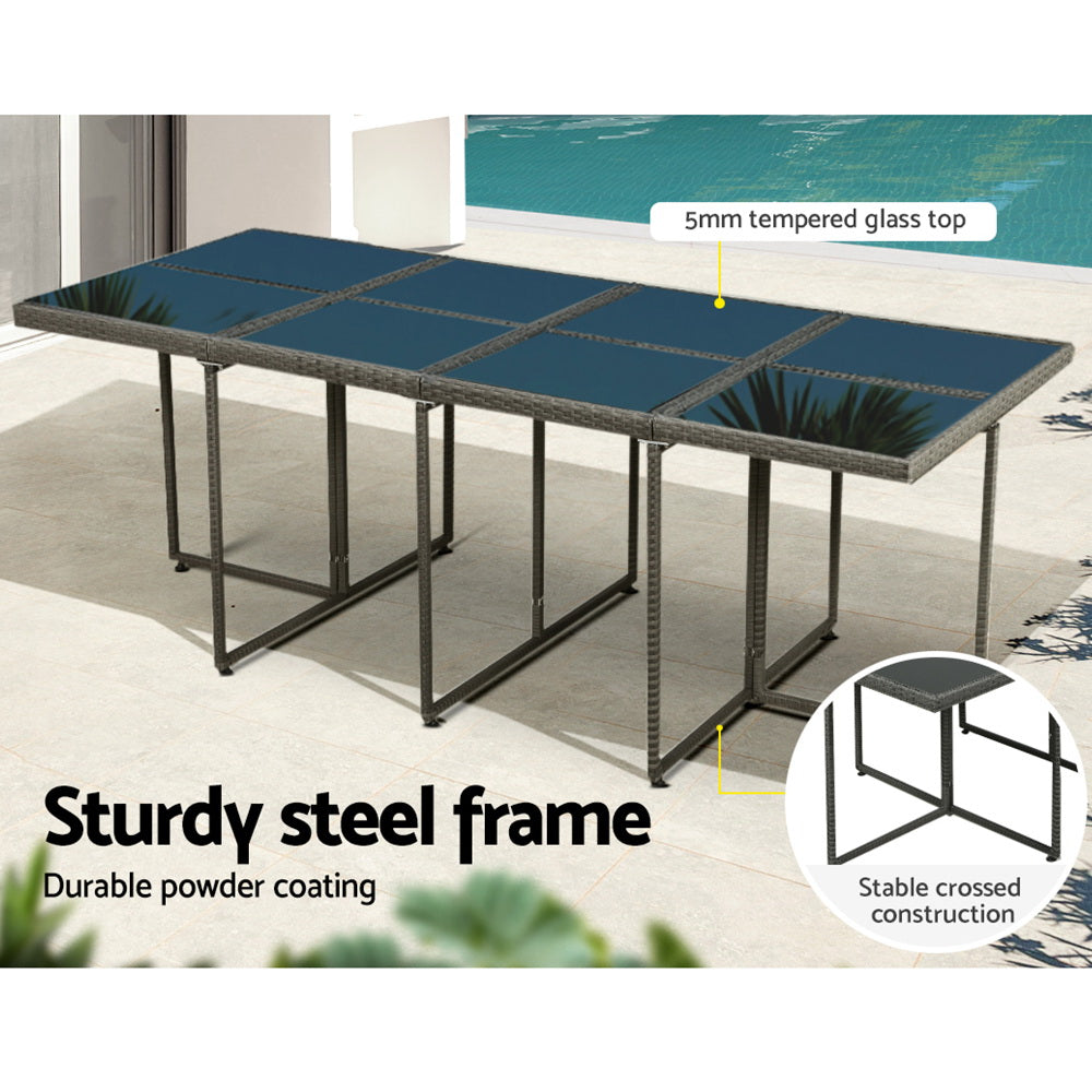 Gardeon 13 PCS Outdoor Dining Set Table Chairs Patio Lounge Setting Furniture Gardeon