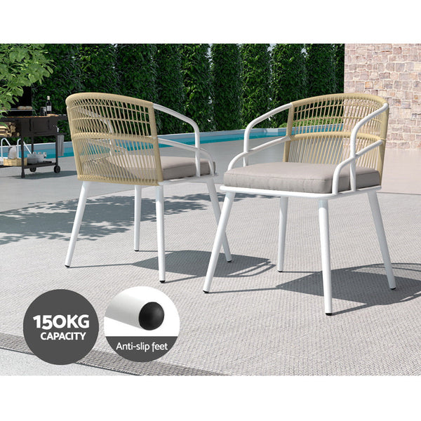 Gardeon 5pc Outdoor Dining Set Furniture Table and Chair Lounge Setting 4 Seater Gardeon