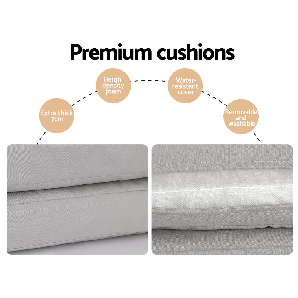 Gardeon 5pc Outdoor Dining Set Furniture Table and Chair Lounge Setting 4 Seater Gardeon