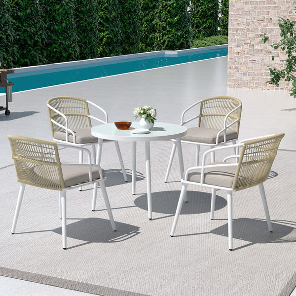 Gardeon 5pc Outdoor Dining Set Furniture Table and Chair Lounge Setting 4 Seater Gardeon