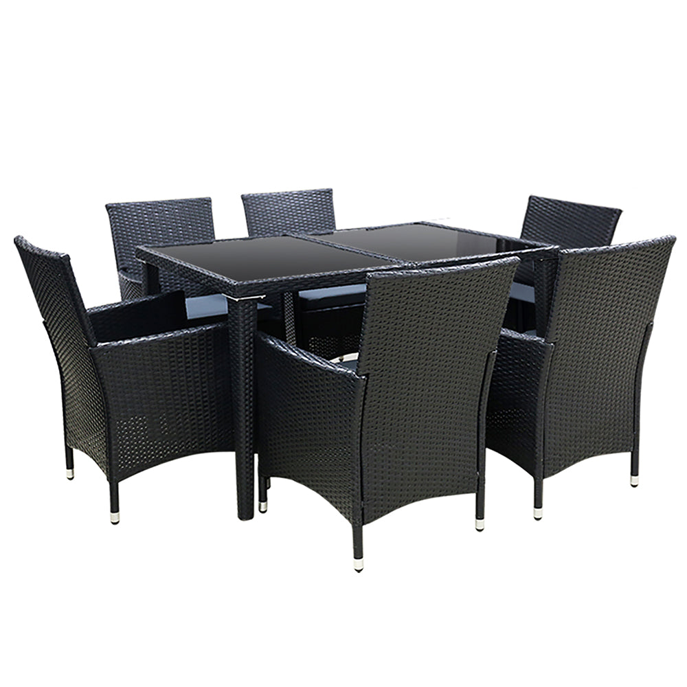 Gardeon Outdoor Furniture 7pcs Dining Set freeshipping - Awezingly