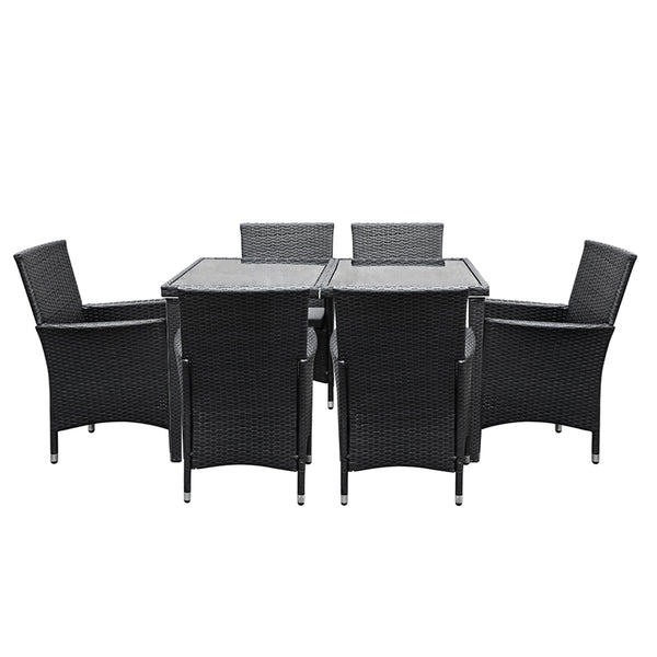 Gardeon Outdoor Furniture 7pcs Dining Set freeshipping - Awezingly