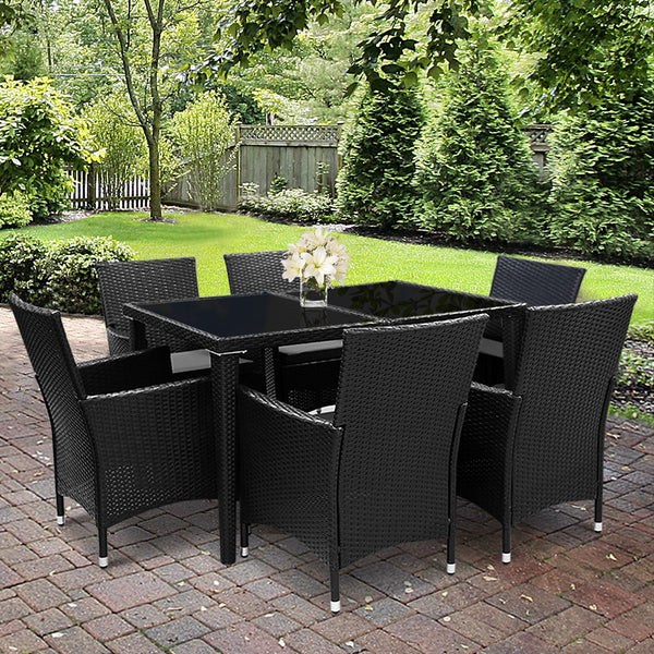 Gardeon Outdoor Furniture 7pcs Dining Set freeshipping - Awezingly