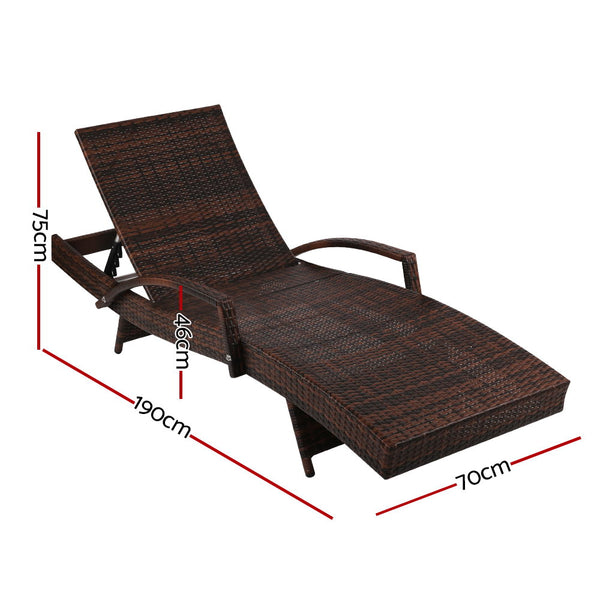 Gardeon Outdoor Sun Lounge - Brown freeshipping - Awezingly