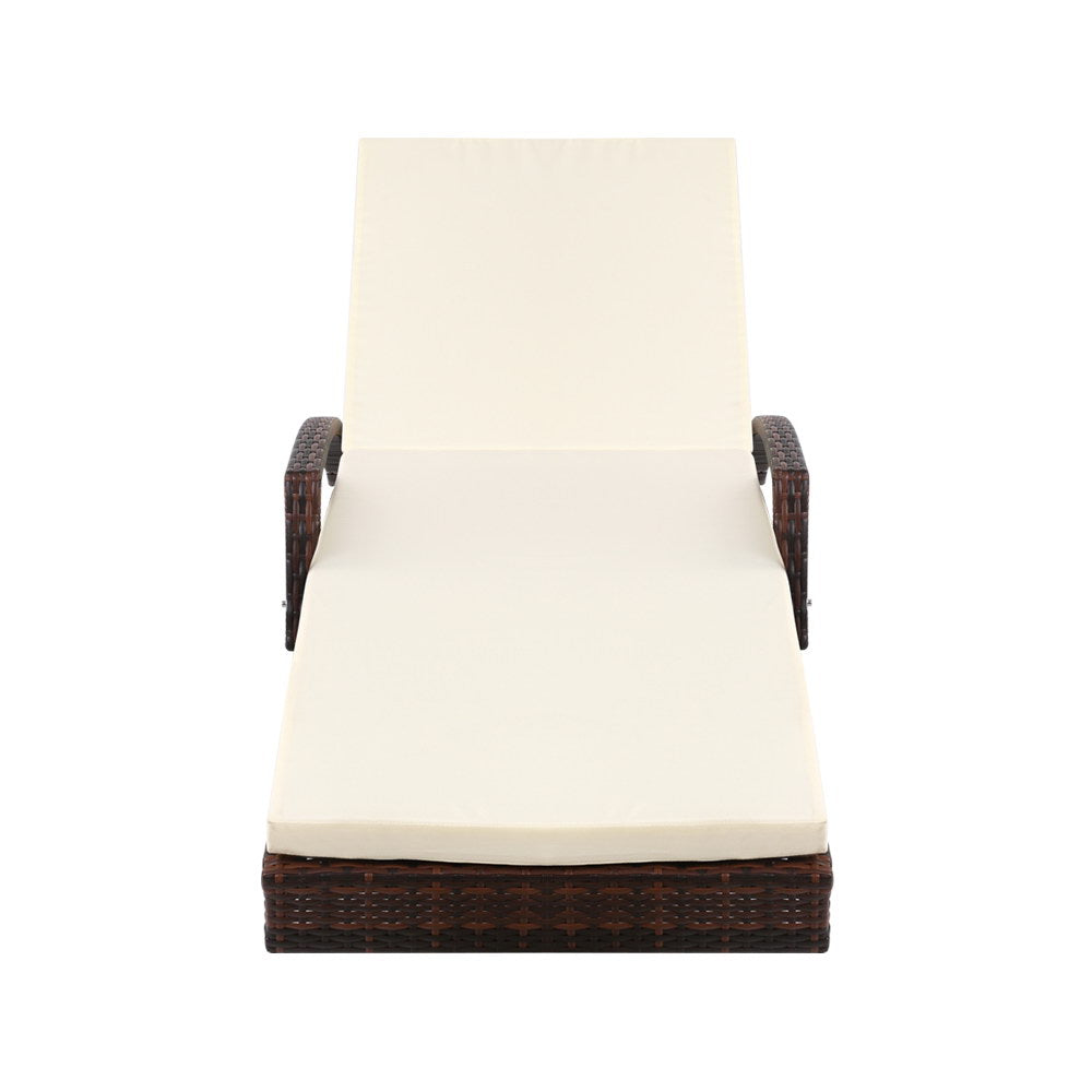 Gardeon Outdoor Sun Lounge - Brown freeshipping - Awezingly