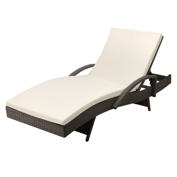 Gardeon Outdoor Sun Lounge - Grey freeshipping - Awezingly