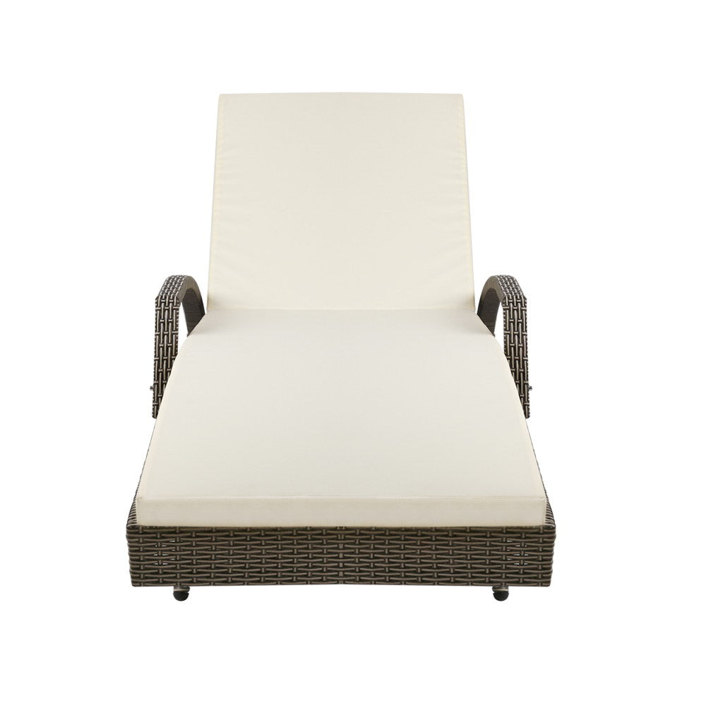Gardeon Outdoor Sun Lounge - Grey freeshipping - Awezingly