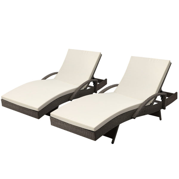 Gardeon Outdoor Sun Lounge Chair with Cushion- Grey freeshipping - Awezingly
