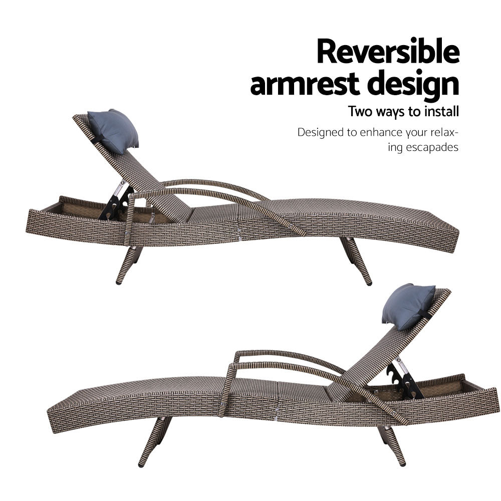 Gardeon Outdoor Sun Lounge Furniture Day Bed Wicker Pillow Sofa Set freeshipping - Awezingly
