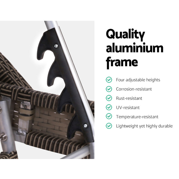 Gardeon Sun Lounge Outdoor Furniture Wicker Lounger Rattan Day Bed Garden Patio Grey freeshipping - Awezingly