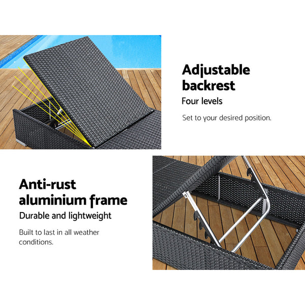 Gardeon Sun Lounge Outdoor Furniture Day Bed Wicker Rattan Garden Sofa freeshipping - Awezingly