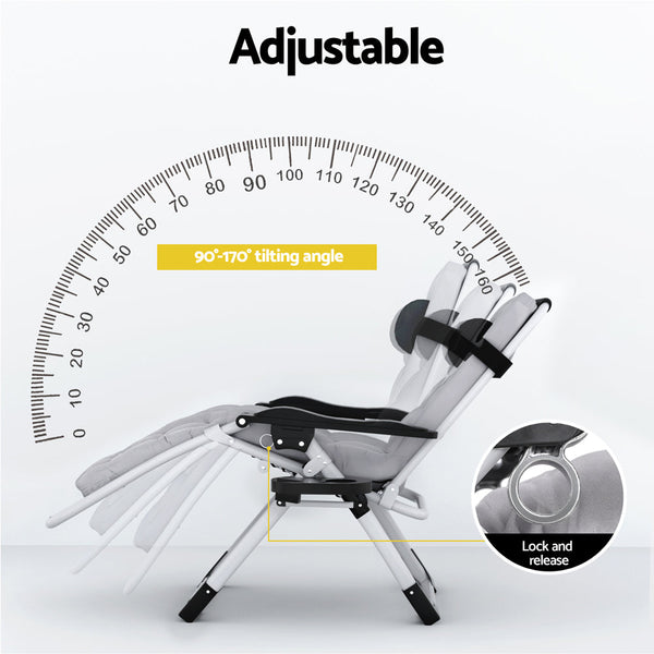 Gardeon Sun Lounge Folding Lounger Camping Zero Gravity Chair Outdoor Furniture Gardeon