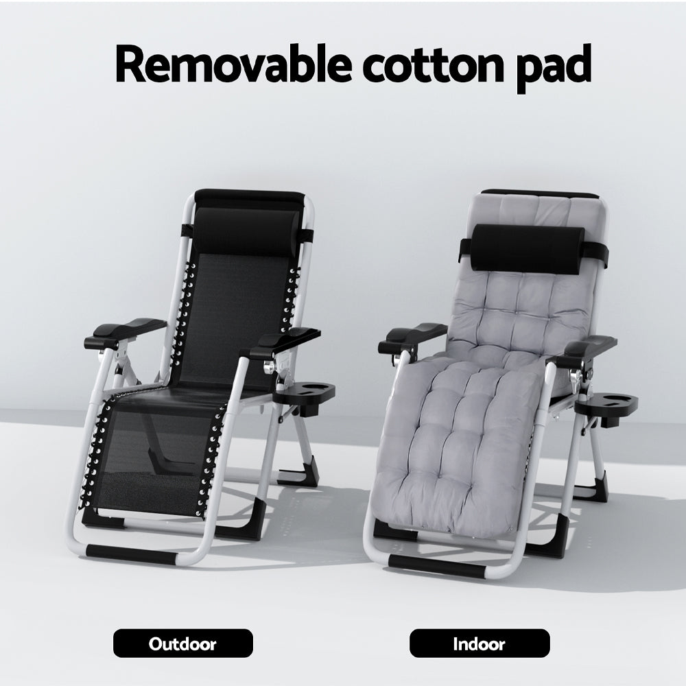 Gardeon Sun Lounge Folding Lounger Camping Zero Gravity Chair Outdoor Furniture Gardeon