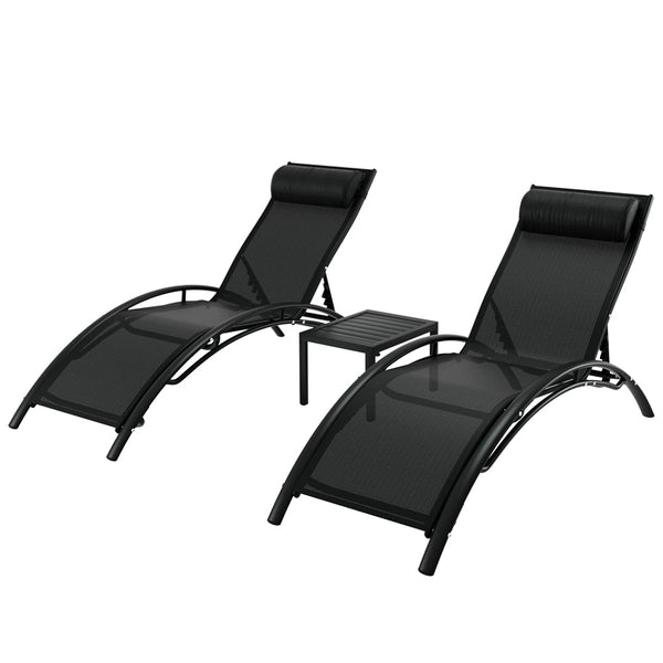 Gardeon Sun Lounger Chaise Lounge Chair Table Patio Outdoor Setting Furniture Gardeon