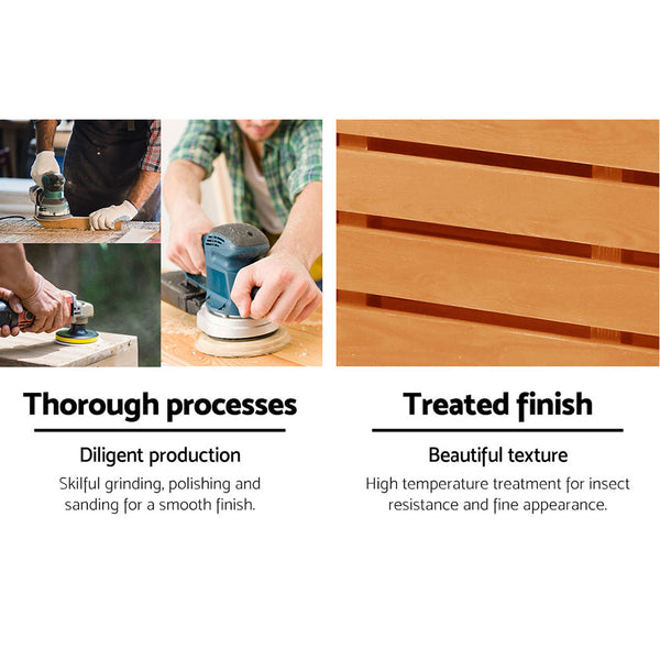 Gardeon Outdoor Storage Bench Box Wooden Garden Chair 2 Seat Timber Furniture freeshipping - Awezingly