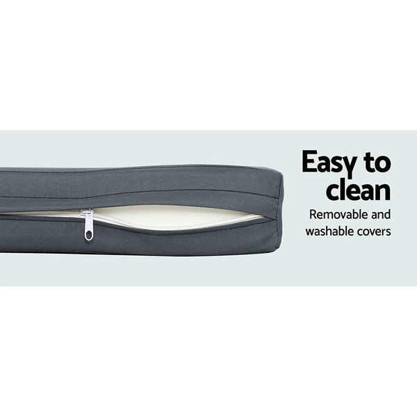 Gardeon Outdoor Furniture Patio Set Dining Sofa Table Chair Lounge Garden Wicker Grey Gardeon