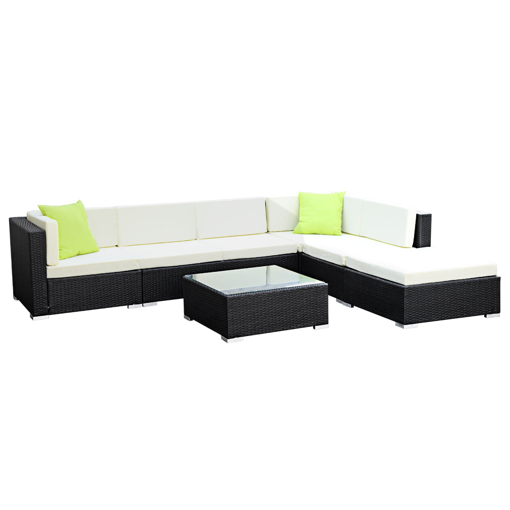 Gardeon 7PC Sofa Set with Storage Cover Outdoor Furniture Wicker Gardeon