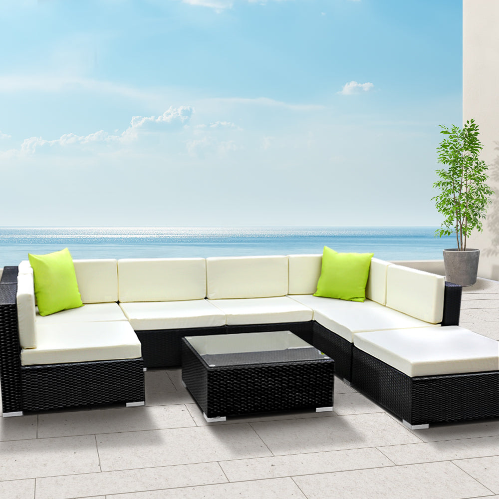 Gardeon 8PC Outdoor Furniture Sofa Set Wicker Garden Patio Pool Lounge Gardeon
