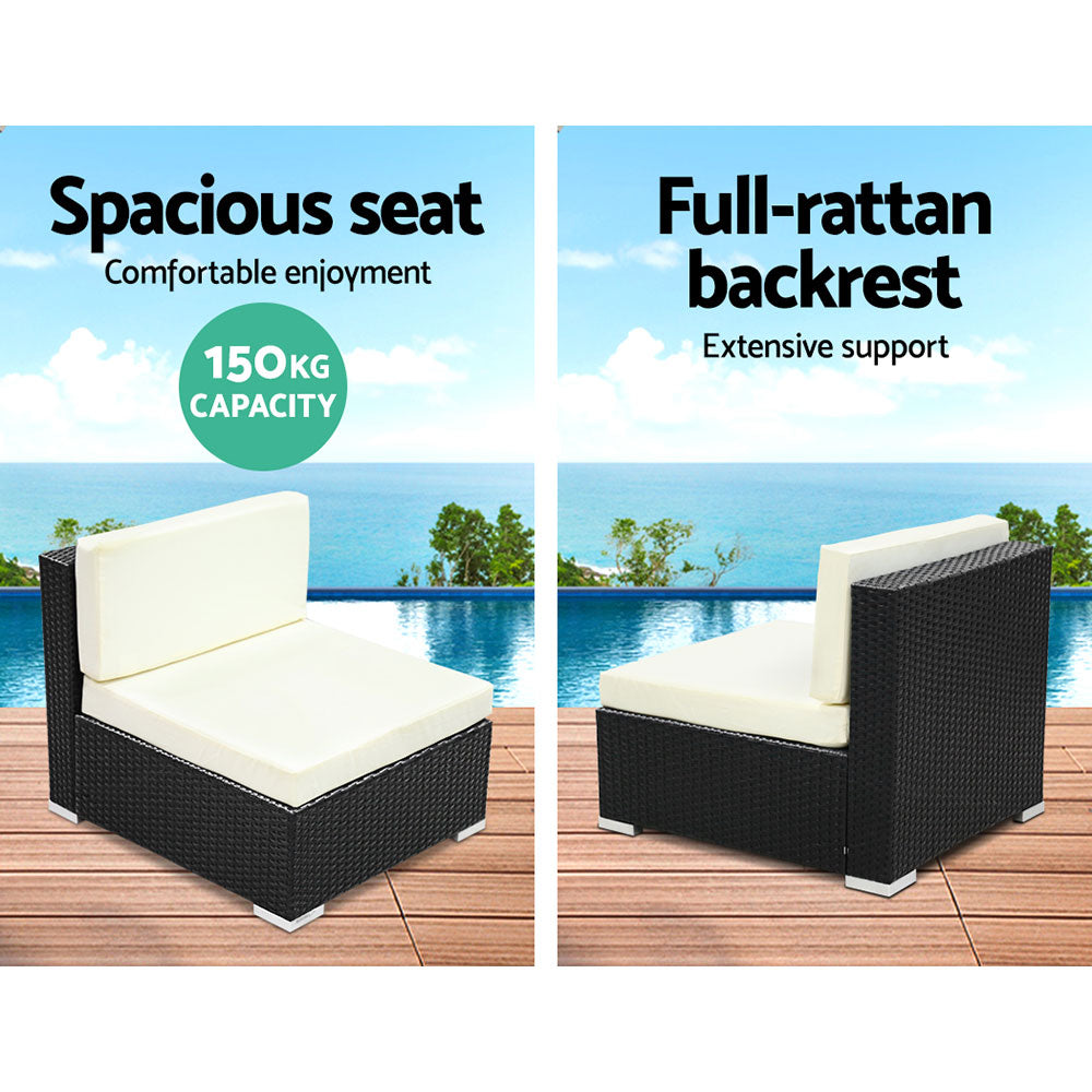 2PC Gardeon Outdoor Furniture Sofa Set Wicker Rattan Garden Lounge Chair Setting freeshipping - Awezingly