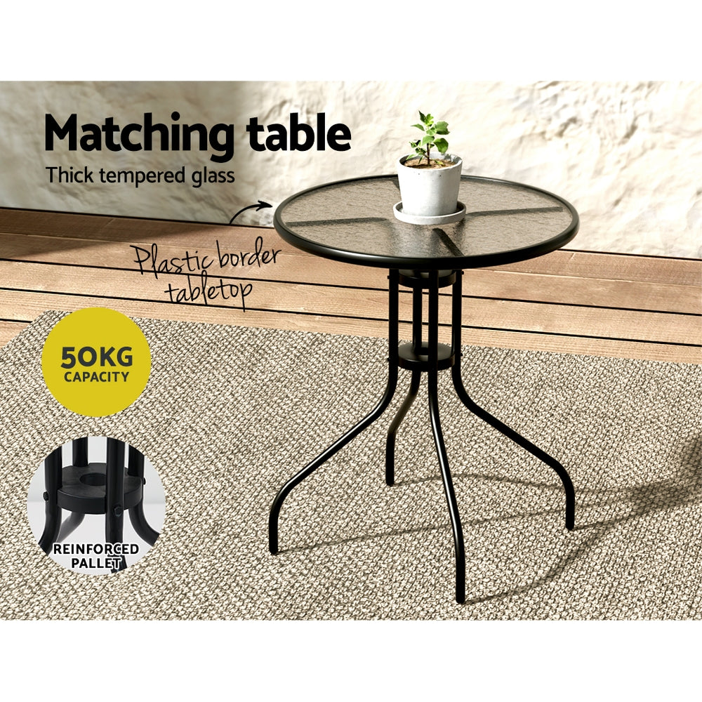 Gardeon Outdoor Furniture 5PC Table and chairs Stackable Bistro Set Patio Coffee Gardeon