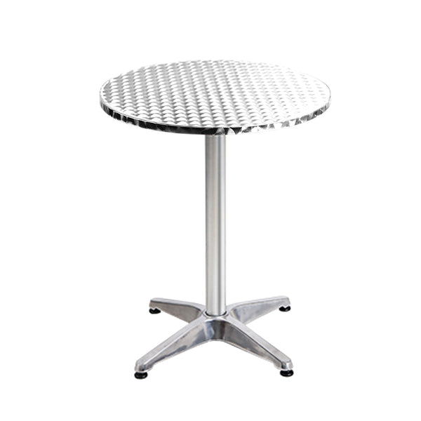 Gardeon 4pcs Outdoor Bar Table Furniture Adjustable Aluminium Cafe Table Round Gardeon