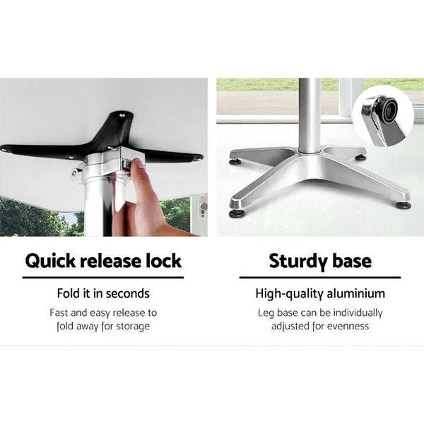 Bar Table Outdoor Furniture Adjustable Aluminium Pub Cafe Indoor Square Gardeon freeshipping - Awezingly