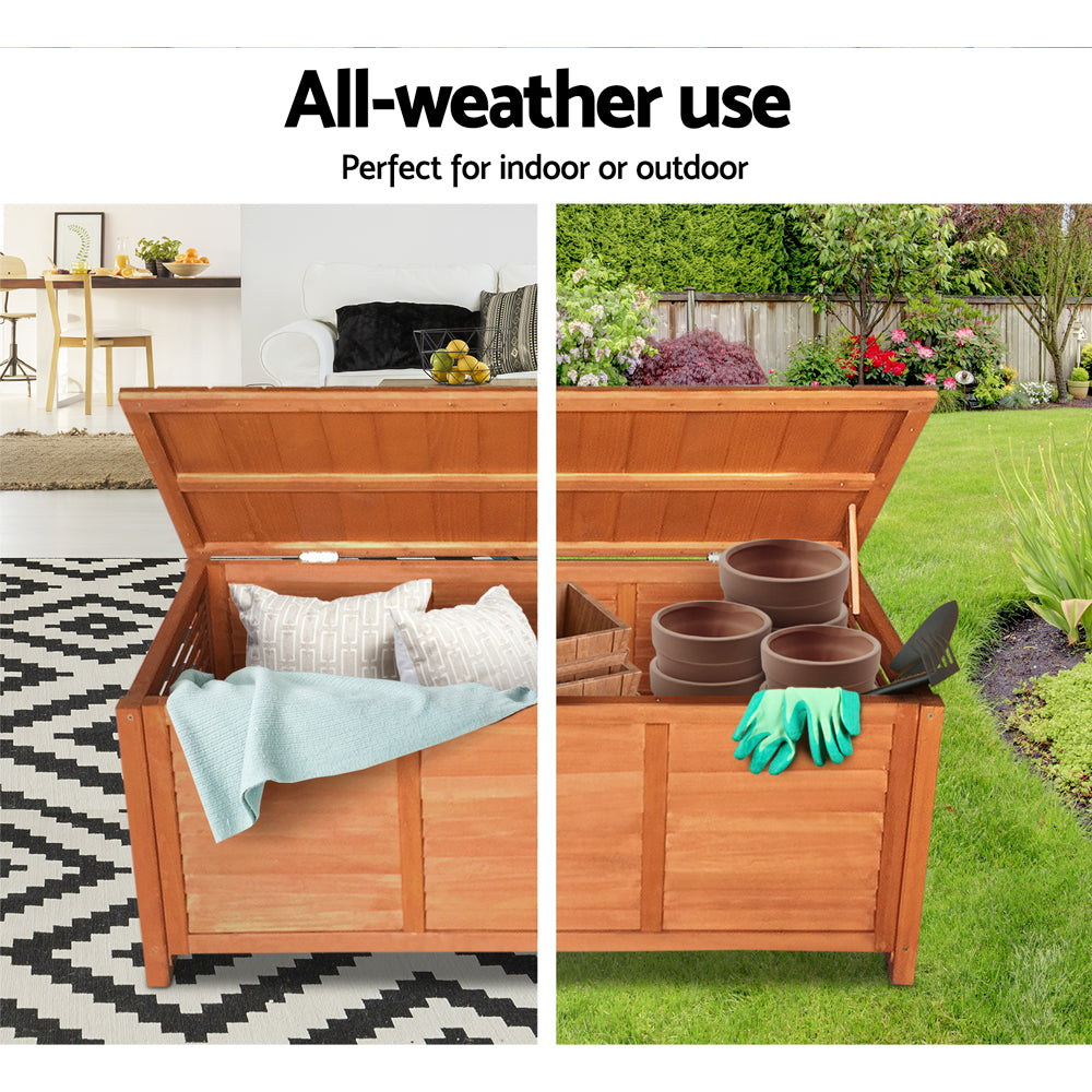 Gardeon Outoor Fir Wooden Storage Bench freeshipping - Awezingly