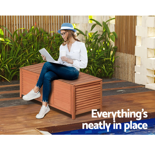 Gardeon Outoor Fir Wooden Storage Bench freeshipping - Awezingly